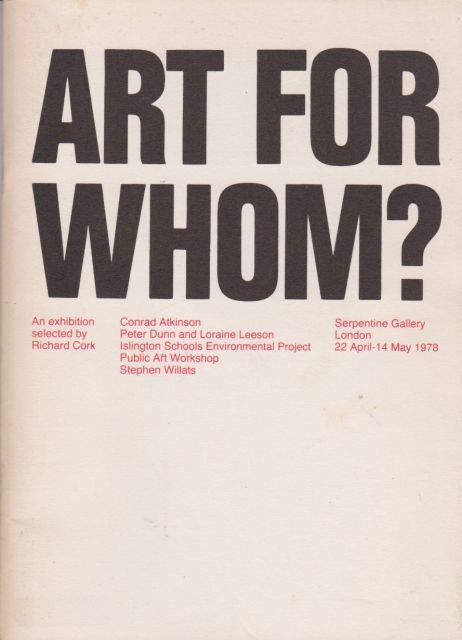 Art for Whom? Richard Cork (selects)