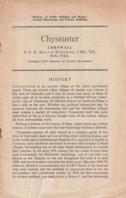 Chysauster Cornwall P.K. Baillie Reynolds