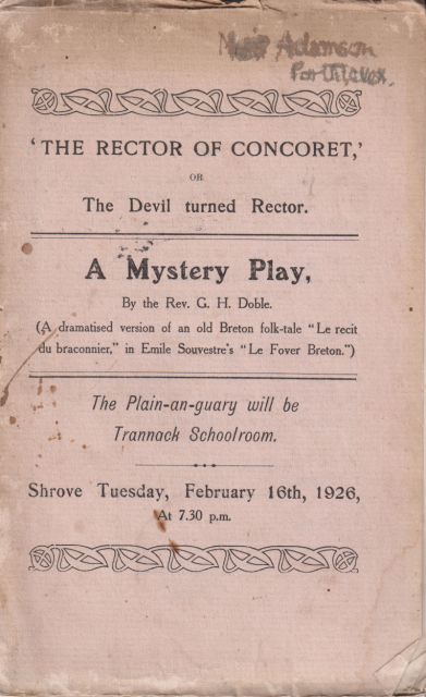 The Rector of Concoret or the Devil Turned Rector G.H. Doble