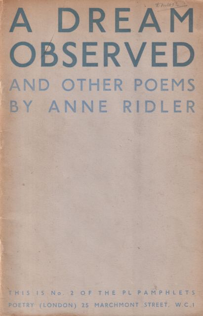 A Dream Observed Anne Ridler
