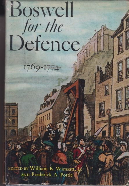 Boswell for the Defence 1769-1774 William Wimsatt (edits)